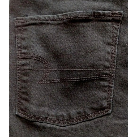 American Eagle Shorts Womens 6 Super Stretch Button Fly Black Raw Cuff - Picture 10 of 10